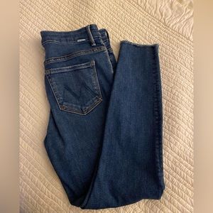 Mother High Waisted Looker Ankle Fray